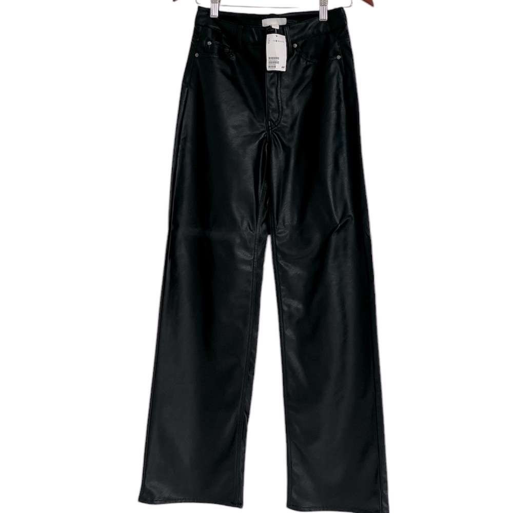 H&M Leather Pants Black Size 4 NWT